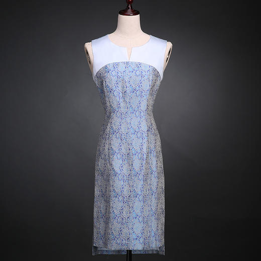 SAINTJOY/上久楷 宋锦无袖连衣裙 蓝色 SWW4006（勿拍 仅订制） 商品图0