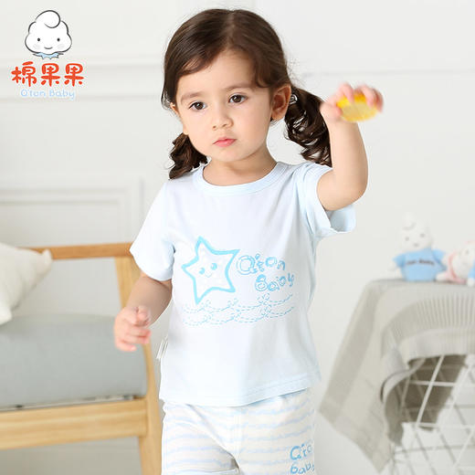 棉果果夏季男童女童内衣套头短袖T恤M201140218228 商品图5