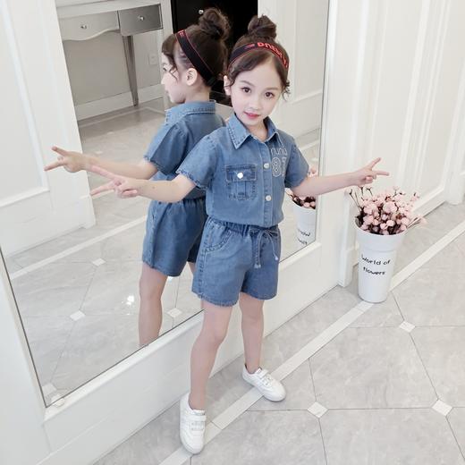 RMTT-XHM1107新款夏装时髦洋气韩版女童休闲牛仔两件套 TZW 商品图3