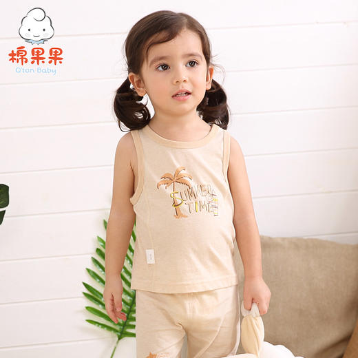 棉果果夏季新疆彩棉男童女童背心M201170118205 商品图3