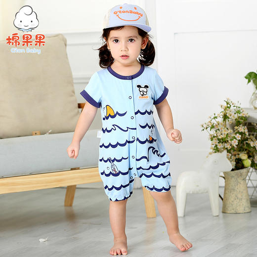 棉果果夏季男女宝对开连体衣连身衣哈衣M212722218257 商品图5