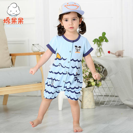 棉果果夏季男女宝对开连体衣连身衣哈衣M212722218257 商品图7