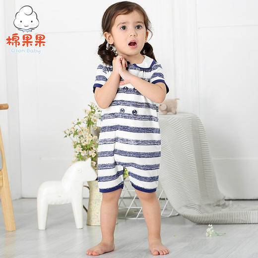 棉果果夏季男女宝对开连体衣连身衣哈衣M212722218256 商品图5
