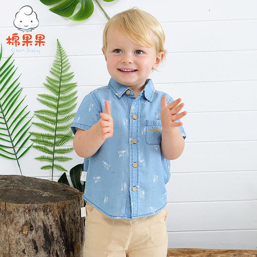棉果果夏季男童短袖衬衫M212153418252 商品图0