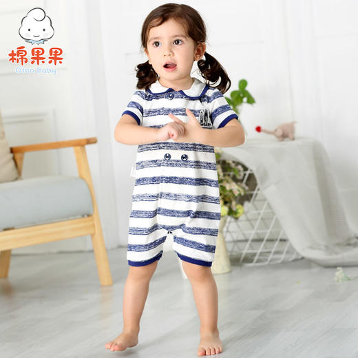 棉果果夏季男女宝对开连体衣连身衣哈衣M212722218256 商品图0