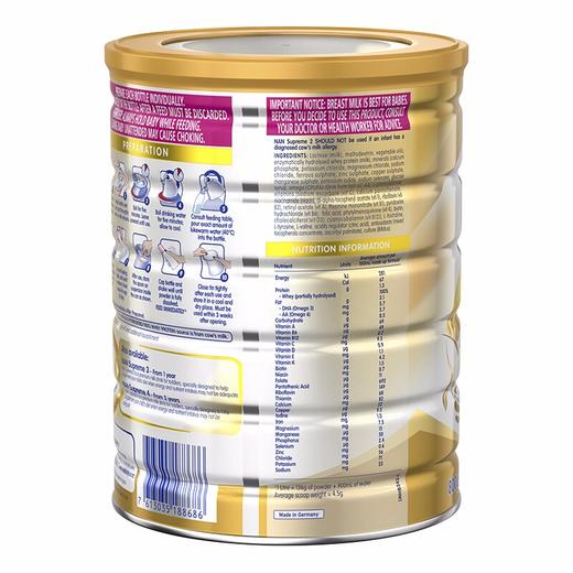澳洲新西兰Nestle NAN HA Gold 雀巢超级能恩金盾宝宝奶粉2段800g(整件6罐）【澳洲直邮】 商品图2