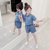 RMTT-XHM1107新款夏装时髦洋气韩版女童休闲牛仔两件套 TZW 商品缩略图1