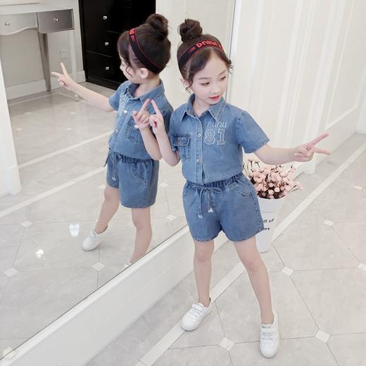 RMTT-XHM1107新款夏装时髦洋气韩版女童休闲牛仔两件套 TZW 商品图1