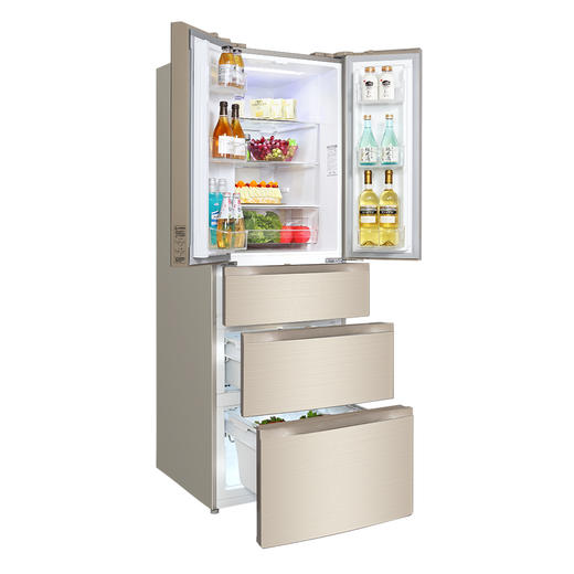 格力晶弘冰箱 变频无霜 瞬冻科技 食材保鲜如初 BCD-339WPQG/极光金 商品图3