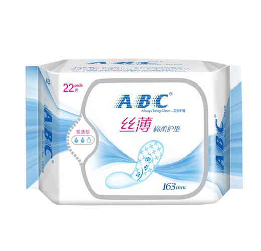 【ABC卫生巾】护垫纯棉柔丝薄163mm22片装含KMS透气 商品图0
