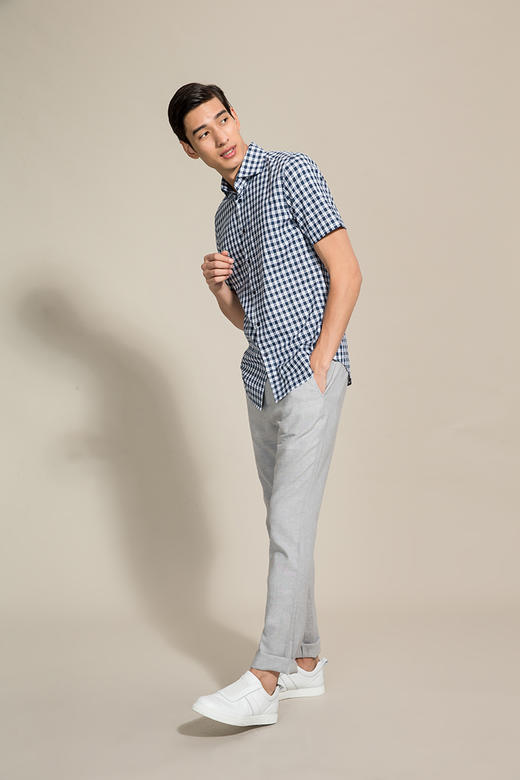 callisto浅麻灰棉麻休闲裤 SOCPW055LG 商品图4