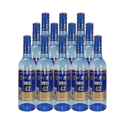 42度 泸州老窖二曲白酒（蓝瓶装2017版）500ml*12    泸州老窖官方旗舰店 商品图1