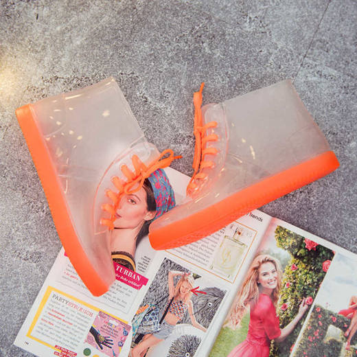 【雨季出行不用愁】韩版果冻透明防滑 加厚耐磨  时尚防水鞋下雨鞋 商品图7