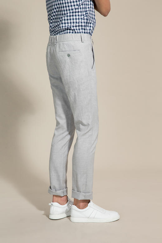 callisto浅麻灰棉麻休闲裤 SOCPW055LG 商品图1