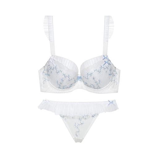 奶糖派大罩杯文胸 限量款雪绒花套装 高定同款金银丝绣线 大胸内衣 商品图4