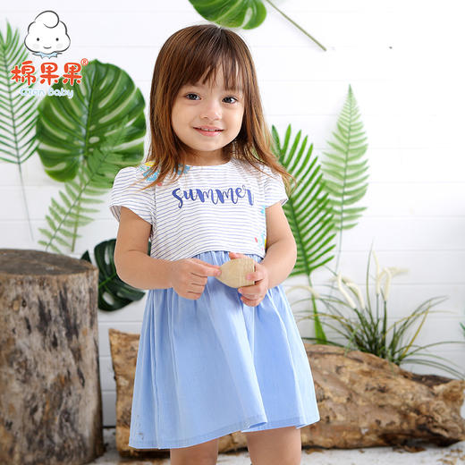 棉果果夏季女童短袖连衣裙M222701418278 商品图0