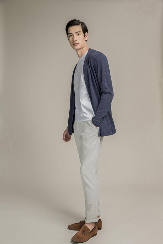 callisto浅卡其色麻质休闲裤 SOCPW055KA 商品图3