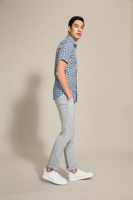 callisto浅麻灰棉麻休闲裤 SOCPW055LG 商品图2