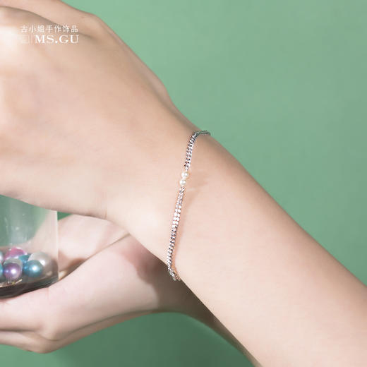 【纯银手链】珍珠简洁纯银手链   极简设计 做叠搭的好选择哦 商品图4