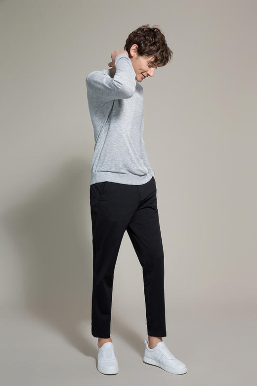 【7月】callisto黑色腰部针织松紧带休闲裤 SOCPW105BK 商品图4