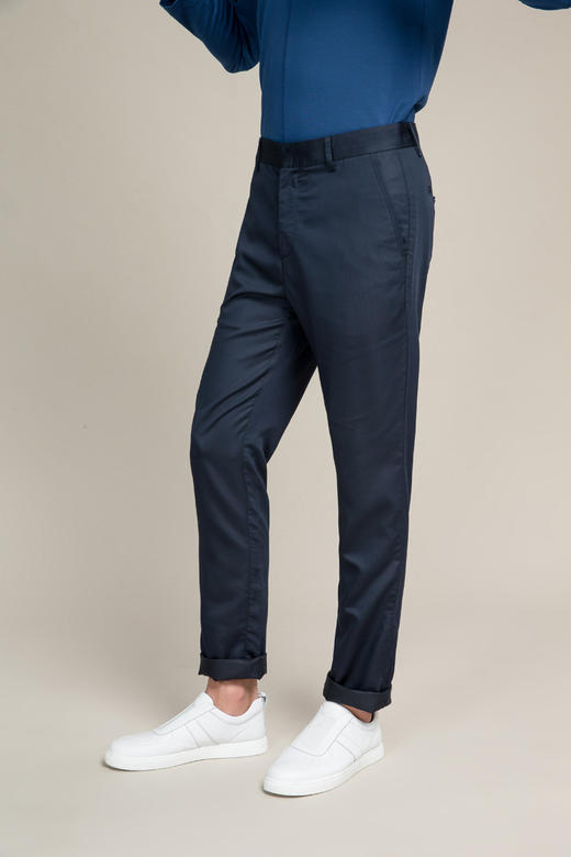 callisto藏青色弹力超柔滑棉休闲裤SOCPW038NA 商品图0