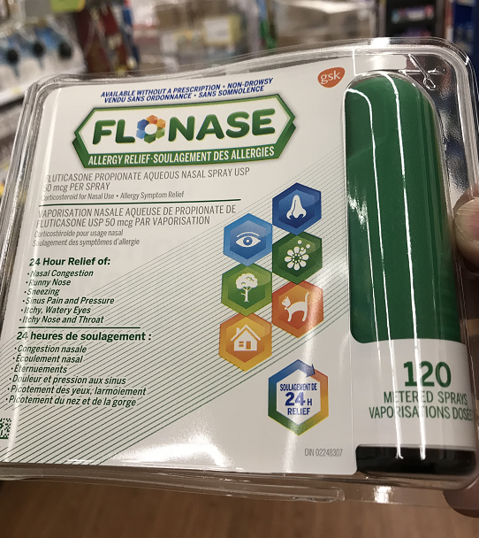 加拿大版flonase强效鼻敏感鼻炎鼻塞治疗喷剂针对过敏雾霾花粉宠物鼻敏感季节性敏感等温哥华直邮