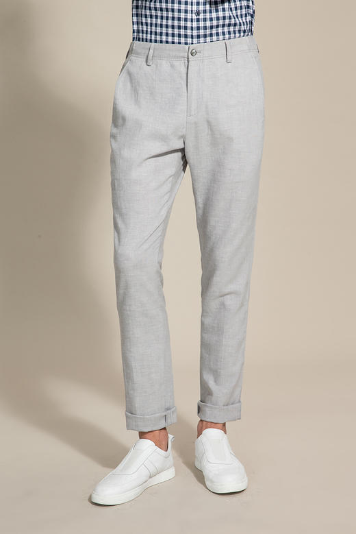 callisto浅麻灰棉麻休闲裤 SOCPW055LG 商品图0