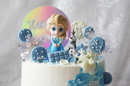女孩款 Disney冰雪奇缘Q版艾莎 雪宝 公主蛋糕 商品图2