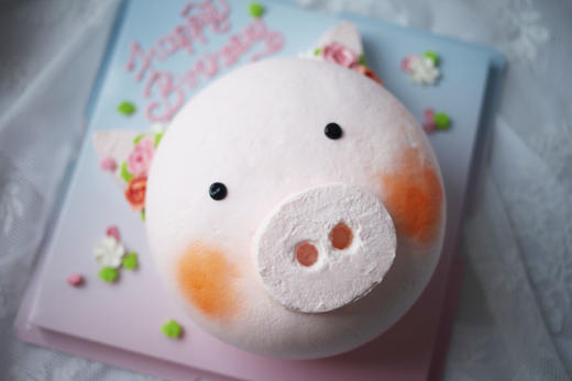 立体造型蛋糕系列立体小猪如图款式新鲜水果动物性淡奶油