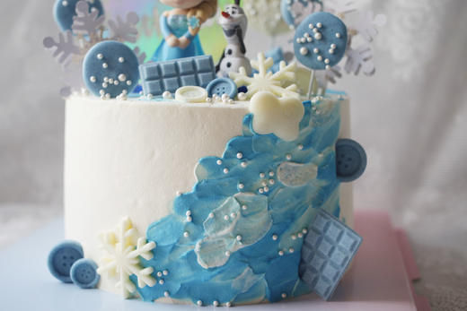 女孩款 Disney冰雪奇缘Q版艾莎 雪宝 公主蛋糕 商品图1