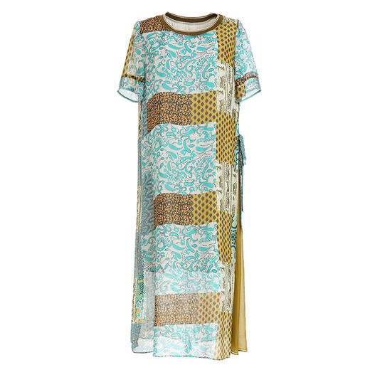 乔万尼夏洋气复古印花宽松气质真丝桑蚕丝连衣裙女中长款EN2E616 商品图3