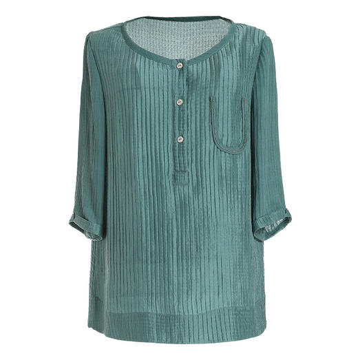 乔万尼夏衬衫纯色中袖宽松直筒气质真丝桑蚕丝上衣EN2C500 商品图3