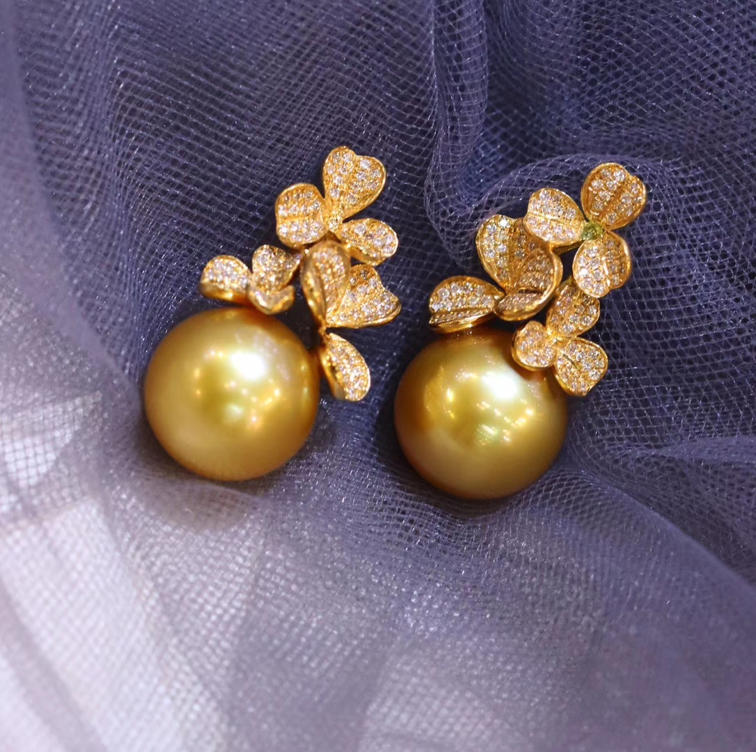 【定制】南洋金珠 耳钉