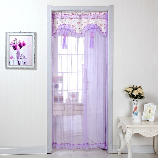 夏季防蚊蝇家用卧室装饰通风纱门帘隔断帘四季长短纱帘 商品图0