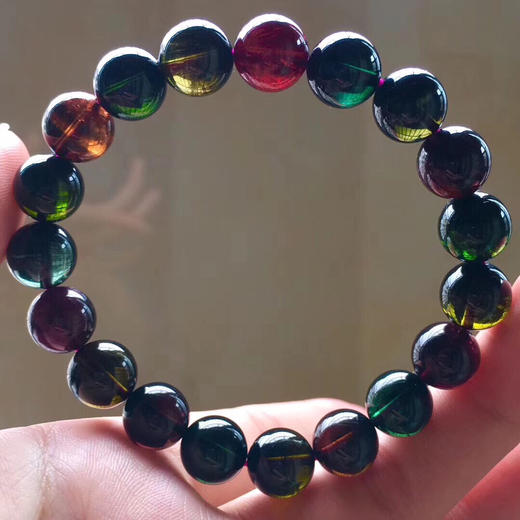 4g10.8mm 老矿料高档富贵色黑玫瑰单圈碧玺手链