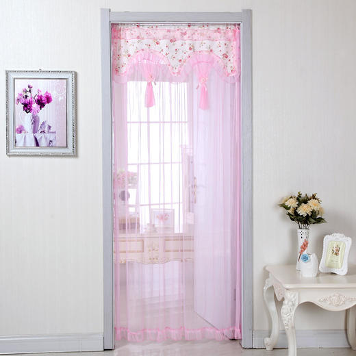 夏季防蚊蝇家用卧室装饰通风纱门帘隔断帘四季长短纱帘 商品图3