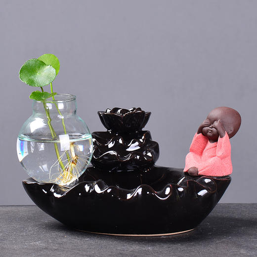 HTYS001-倒流香炉陶瓷摆件香薰炉熏香檀香炉沉香道创意莲花线香插香座 商品图3