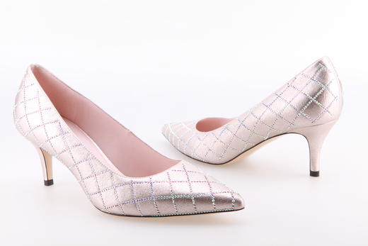 sheme 经典菱形格纹施华洛世奇水晶 高跟鞋 商品图4