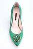sheme  水晶宝石宴会女士高跟鞋 绿色 商品缩略图2