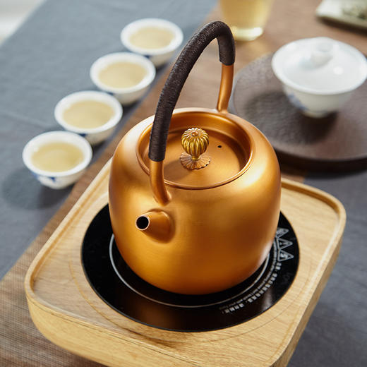 朱炳仁丨古风福禄铜壶 紫铜 1000ml 商品图1