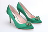 sheme  水晶宝石宴会女士高跟鞋 绿色 商品缩略图3