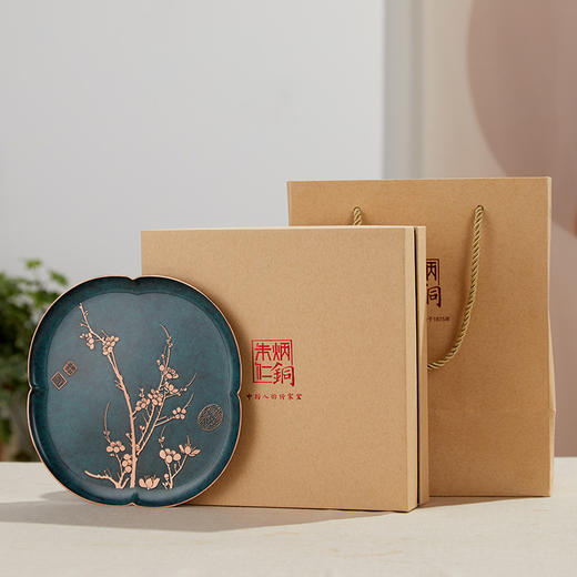 朱炳仁丨海棠盘 黄铜干泡台 商品图5