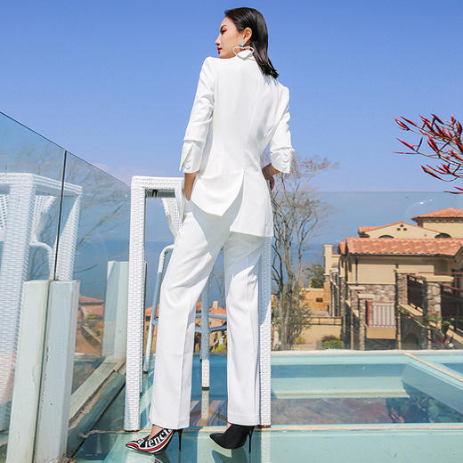 IWY/亮片白色西装套装女薄款时尚修身显瘦气质商务套装CP9601 商品图2