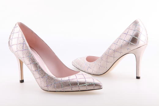 sheme 经典菱形格纹施华洛世奇水晶 高跟鞋 商品图4