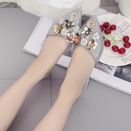 AF-9020新款韩版透气防滑水钻花朵平跟拖鞋 TZW 商品图2