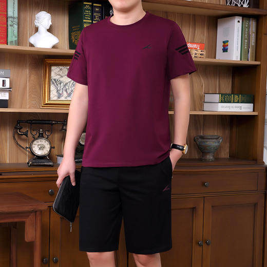 SP-9022JKG新款短袖短裤运动服男士休闲运动装 TZW 商品图2