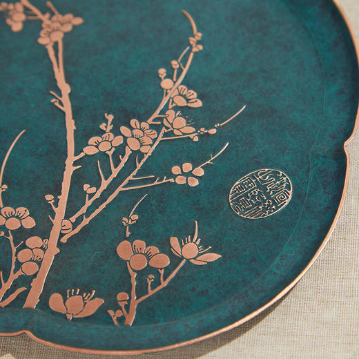 朱炳仁丨海棠盘 黄铜干泡台 商品图4