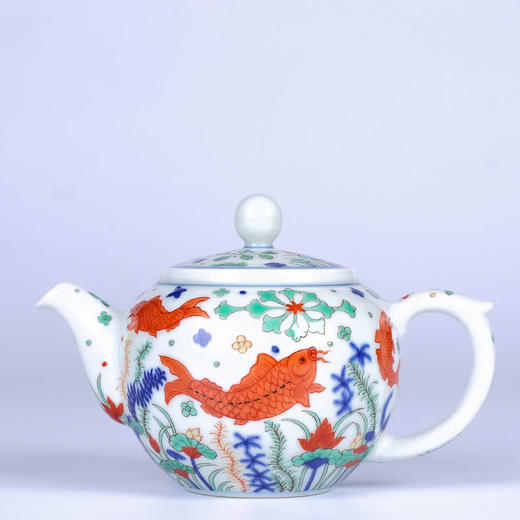 五彩鱼藻纹一壶两杯 商品图3