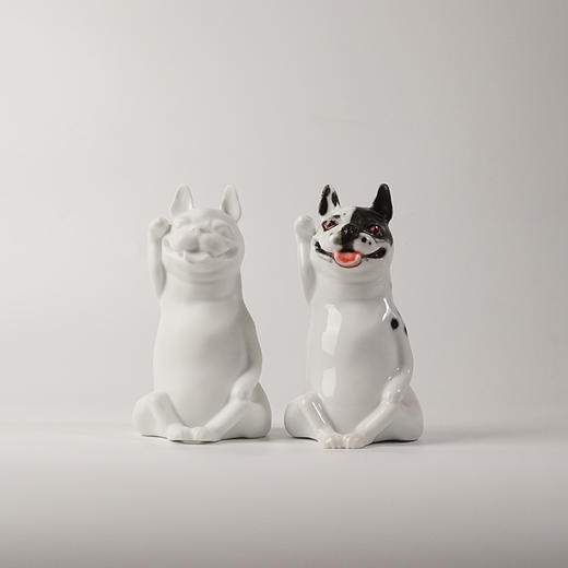 不仁斋 薛继业 陶瓷雕塑系列 戊戌新款釉下五彩招财狗 商品图4