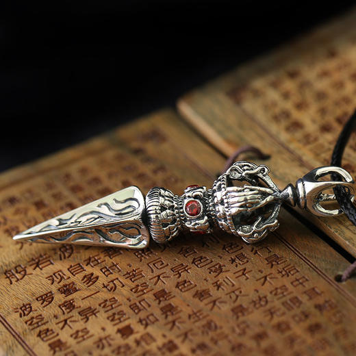 金刚橛吊坠纯银辟邪独特密宗招财法器